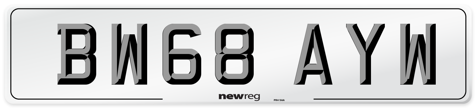 BW68 AYW Number Plate from New Reg